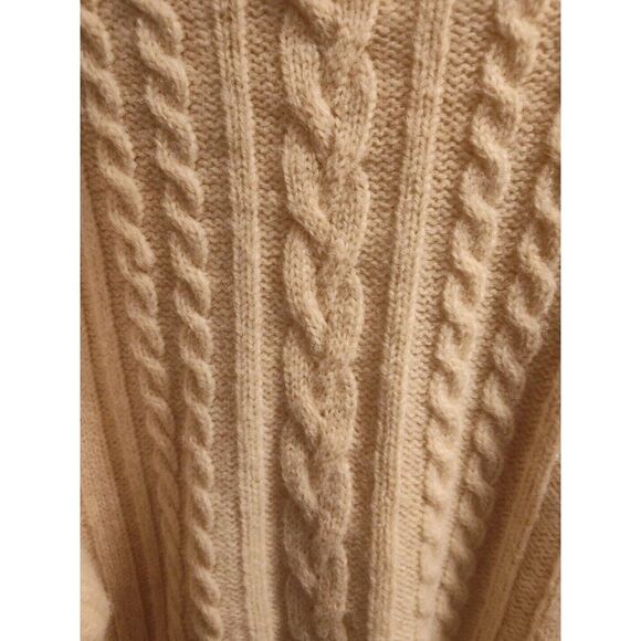 Ivory Fishermen's Sweater Made in Scotland 100% Pure New Wool Size 46 - Picture 4 of 4